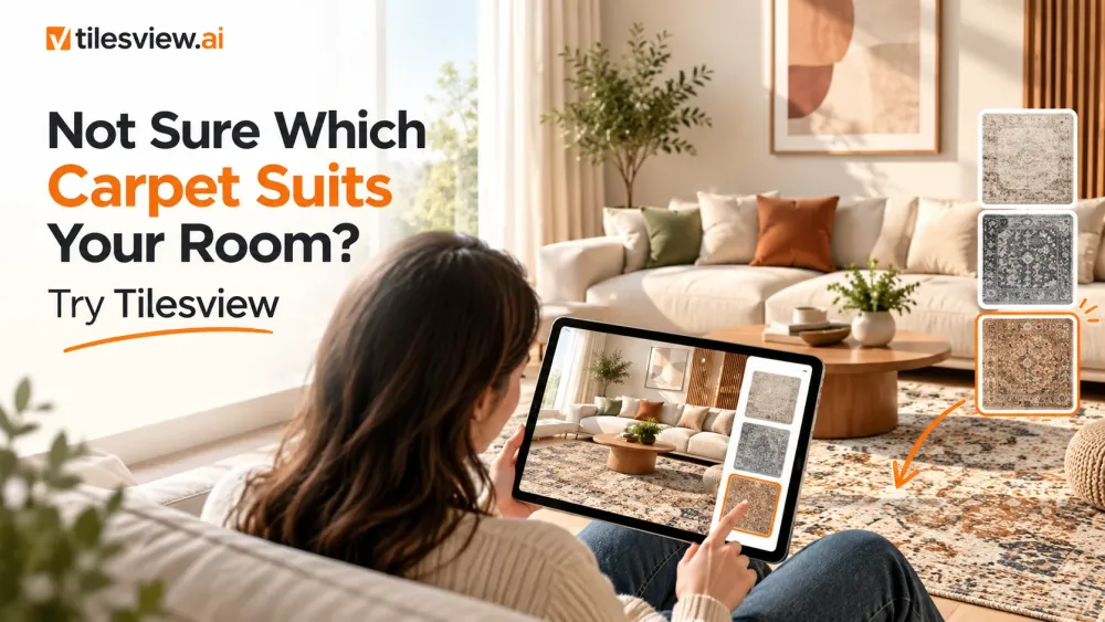どのカーペットが自分の部屋に合うかわからないですか?タイルビューを試してみる